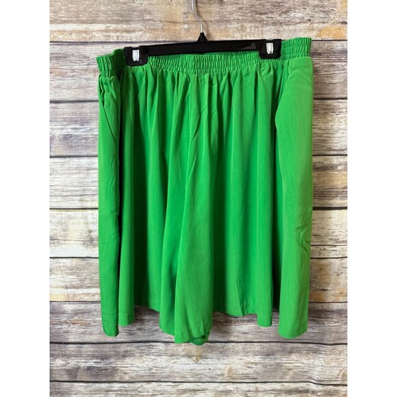 Graver Studio Flat Front Pleated Shorts 2X Pull On Elastic Waist Lime‎ Green - Picture 2 of 5